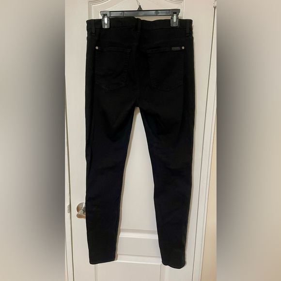 7 for All Mankind High Waisted Skinny Jeans in Black - Picture 2 of 3